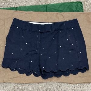 J. Crew Dark Blue Scalloped Hem Shorts
